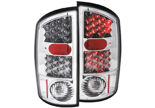 Anzo Chrome LED Tail Light Set 02-06 Dodge Ram